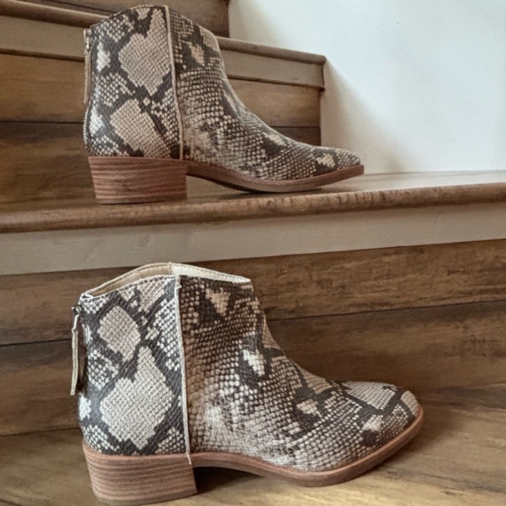 Dolce Vita Snake Print Ankle Boots